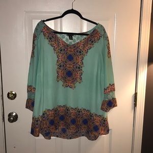3X NEW DIRECTIONS COLORFUL TOP WITH LACE
